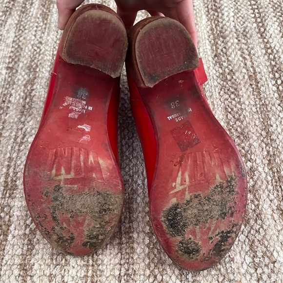 Red Leather Ankle Boots - Picture 7 of 16